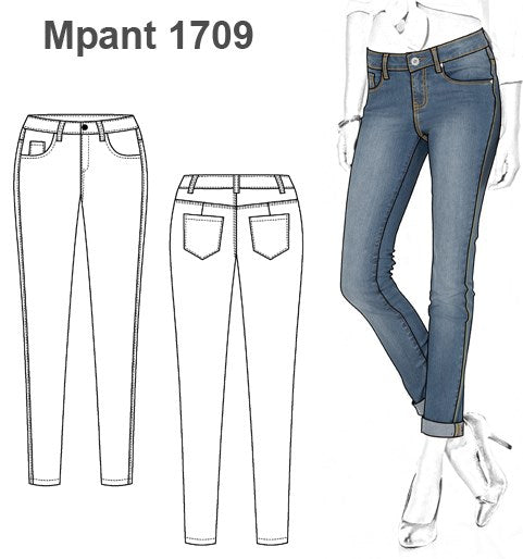 MOLDE PANTALON JEANS MUJER 1709