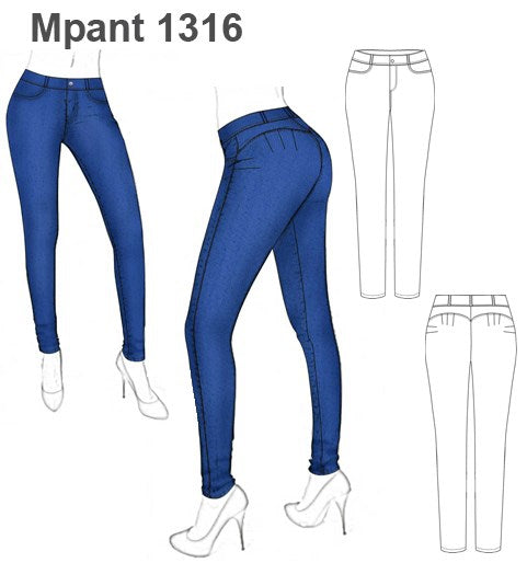 MOLDE PANTALON JEANS MUJER 1316