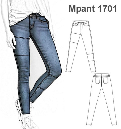 MOLDE PANTALON JEANS MUJER 1701