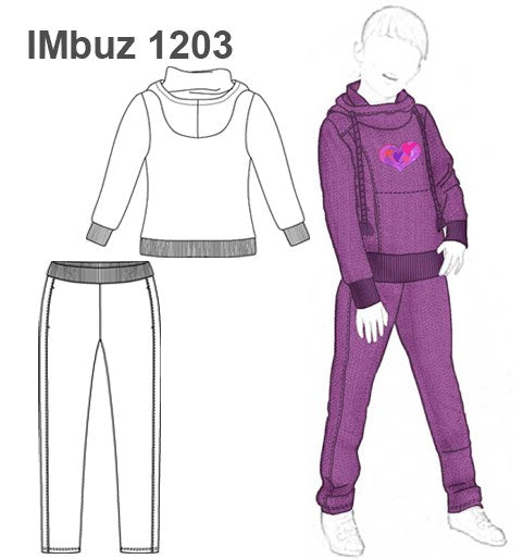 MOLDE SUDADERA / BUZO BASICO NIÑA 1203