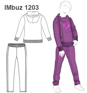MOLDE SUDADERA / BUZO BASICO NIÑA 1203