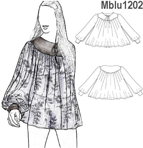 MOLDE BLUSA LARGA MUJER 1202