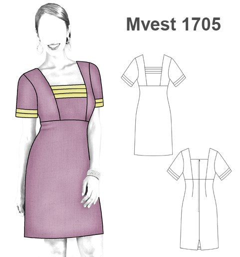 MOLDE VESTIDO AJUSTADO MUJER 1705