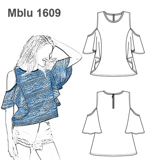 MOLDE BLUSA SIN HOMBROS MUJER 1609