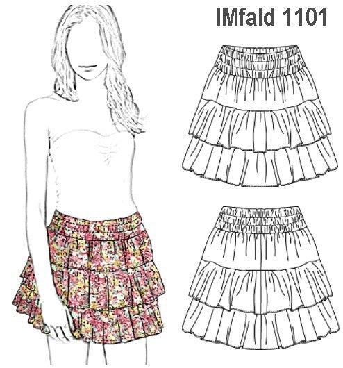 MOLDE FALDA VUELOS NIÑA 1101