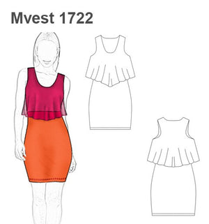 MOLDE VESTIDO AJUSTADO MUJER 1722