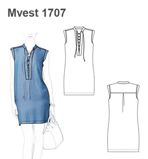 MOLDE VESTIDO RECTO MUJER 1707