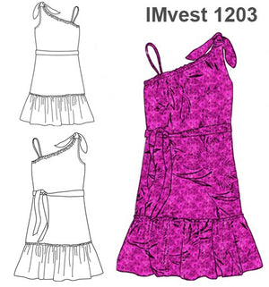 MOLDE VESTIDO UN HOMBRO NIÑA 1203