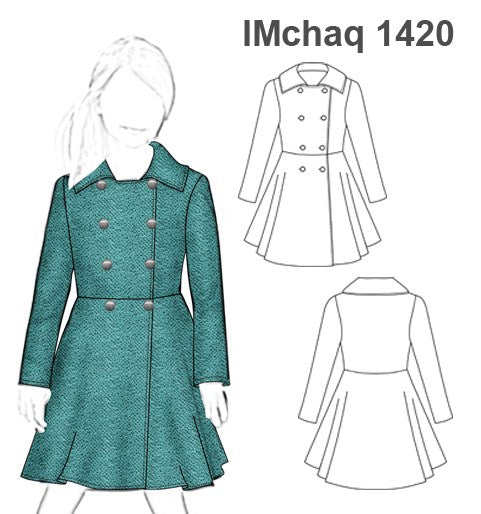 MOLDE CHAQUETA ABRIGO NIÑA 1420