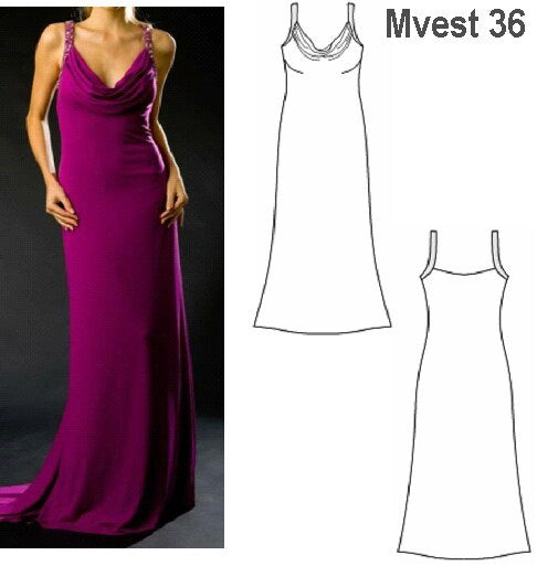MOLDE VESTIDO FIESTA MUJER 0936