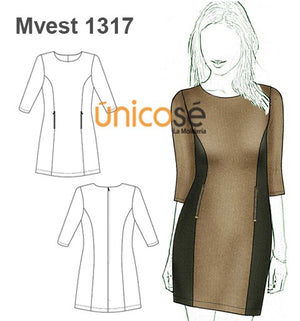 MOLDE VESTIDO MANGA 3/4 MUJER 1317