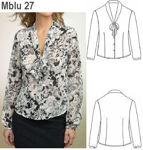 MOLDE BLUSA CORBATIN MUJER 0927