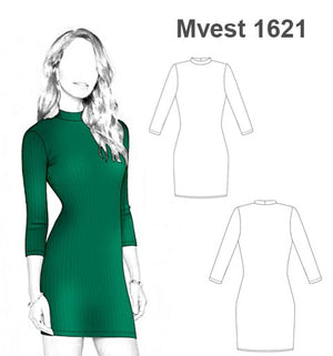 MOLDE VESTIDO AJUSTADO MUJER 1621