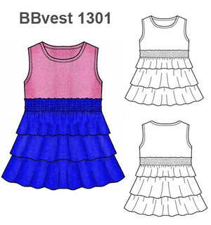 MOLDE VESTIDO VUELOS  BEBE 1301