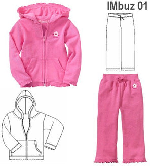 MOLDE SUDADERA / BUZO CANGURO NIÑA 0901