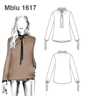 MOLDE BLUSA CORBATA MUJER 1617