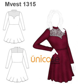 MOLDE VESTIDO EVASE MUJER 1315