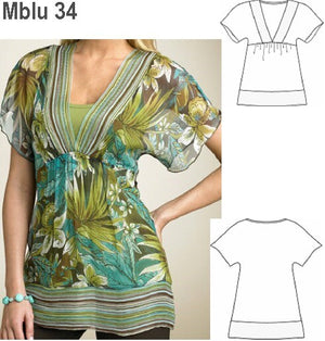 MOLDE BLUSA LARGA MUJER 0934