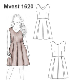 MOLDE VESTIDO TABLAS MUJER 1620