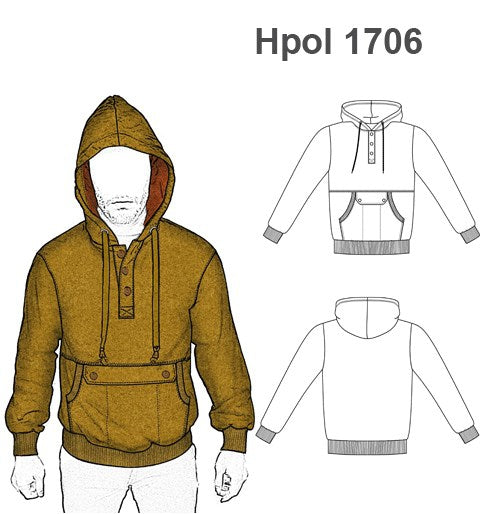 MOLDE POLERON CANGURO HOMBRE 1706