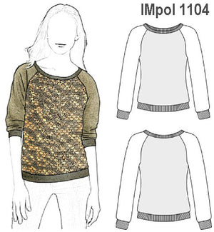 MOLDE POLERON RAGLAN NIÑA 1104