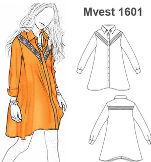 MOLDE VESTIDO CAMISERO MUJER 1601