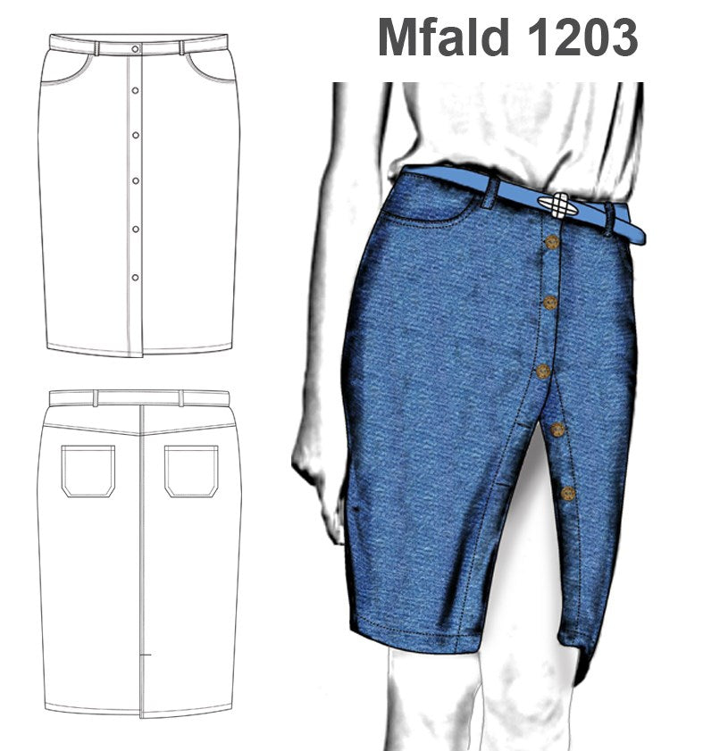 MOLDE FALDA JEANS MUJER 1203