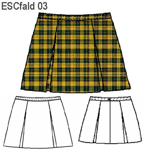 MOLDE FALDA ESCOLAR 4 TABLAS ESCOLAR 0903