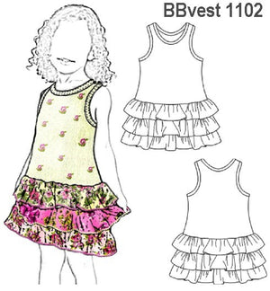 MOLDE VESTIDO VUELOS BEBE 1102