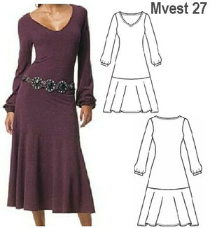 MOLDE VESTIDO AJUSTADO MUJER 0927