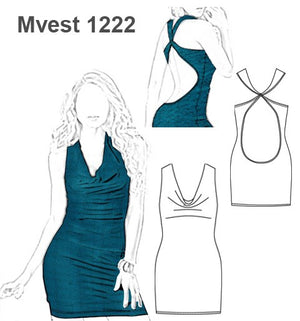 MOLDE VESTIDO AJUSTADO MUJER 1222