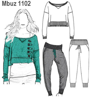 MOLDE SUDADERA / BUZO URBANO MUJER 1102