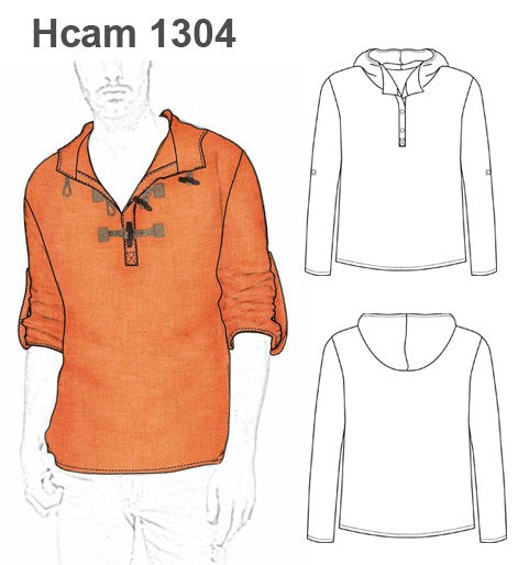 MOLDE CAMISA CON GORRO HOMBRE 1304