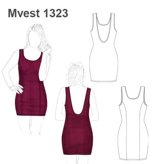 MOLDE VESTIDO AJUSTADO MUJER 1323