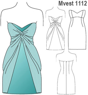 MOLDE VESTIDO STRAPLESS MUJER 1112