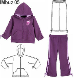 MOLDE SUDADERA / BUZO CANGURO NIÑA 0905