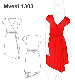 MOLDE VESTIDO ASIMETRICO MUJER 1303
