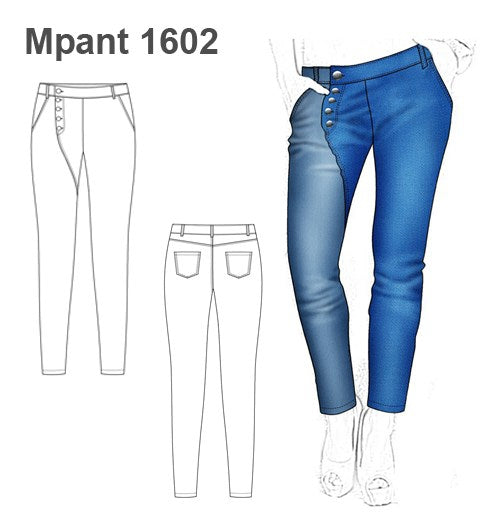 MOLDE PANTALON JEANS MUJER 1602