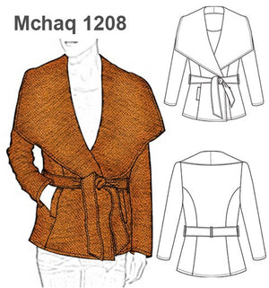 MOLDE CHAQUETA CON LAZO MUJER 1208