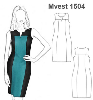 MOLDE VESTIDO RECTO MUJER 1504