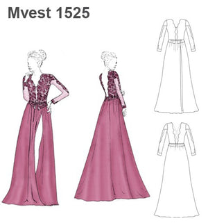 MOLDE VESTIDO LARGO MUJER 1525