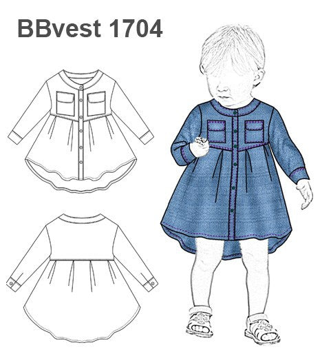MOLDE VESTIDO MULLET BEBE 1704