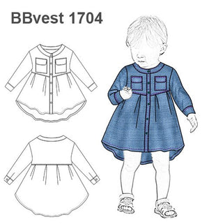 MOLDE VESTIDO MULLET BEBE 1704