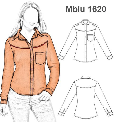 MOLDE BLUSA CAMISA MUJER 1620