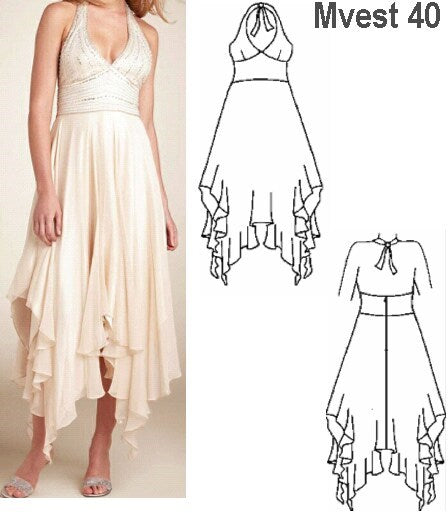 MOLDE VESTIDO PUNTAS MUJER 0940