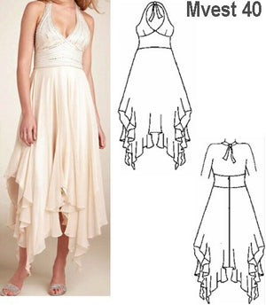 MOLDE VESTIDO PUNTAS MUJER 0940