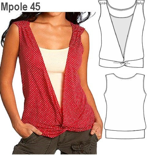 MOLDE POLERA CHALECO MUJER 0945