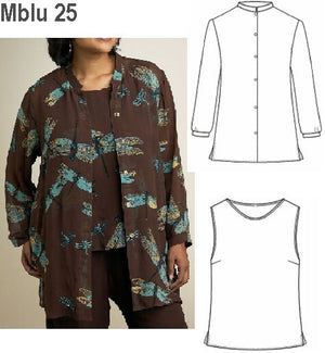 MOLDE BLUSA CON PETO MUJER 0925