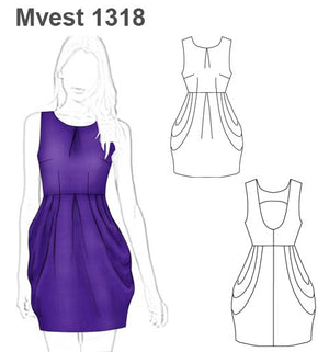 MOLDE VESTIDO DRAPEADO MUJER 1318