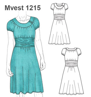 MOLDE VESTIDO EVASE MUJER 1215